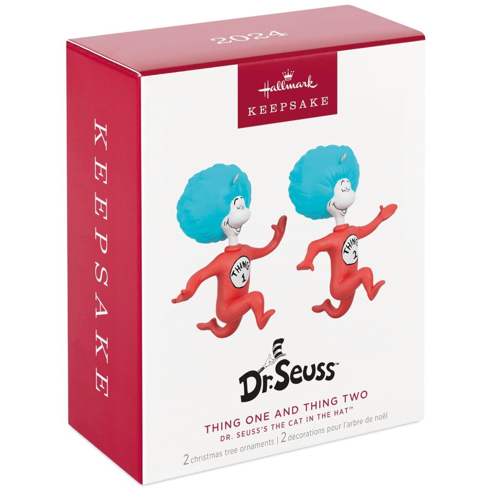 New! Dr. Seuss Thing One & Thing Two Hallmark Keepsake Ornament Cat in the Hat